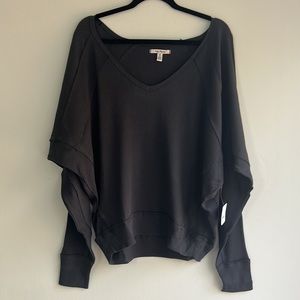 NWT Free People Santa Clara Long Sleeve Thermal Black Medium